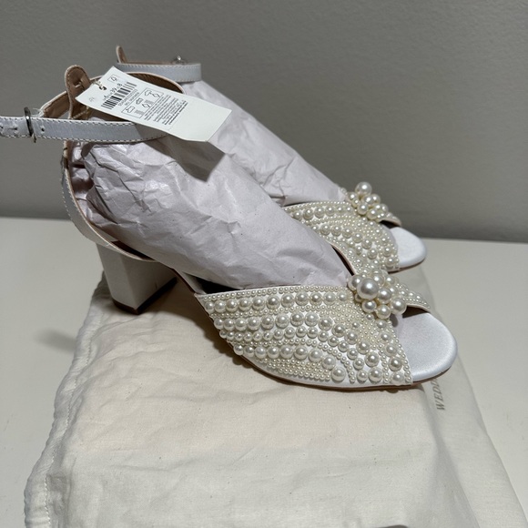 Monsoon - Pearl Bridal Block Heeled Sandals Ivory - Picture 4 of 10